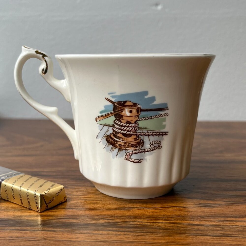 Newhall English Fine Bone China Tea Cup & Saucer MacKay's Clipper 1851 Sailboat - Picture 4 of 16